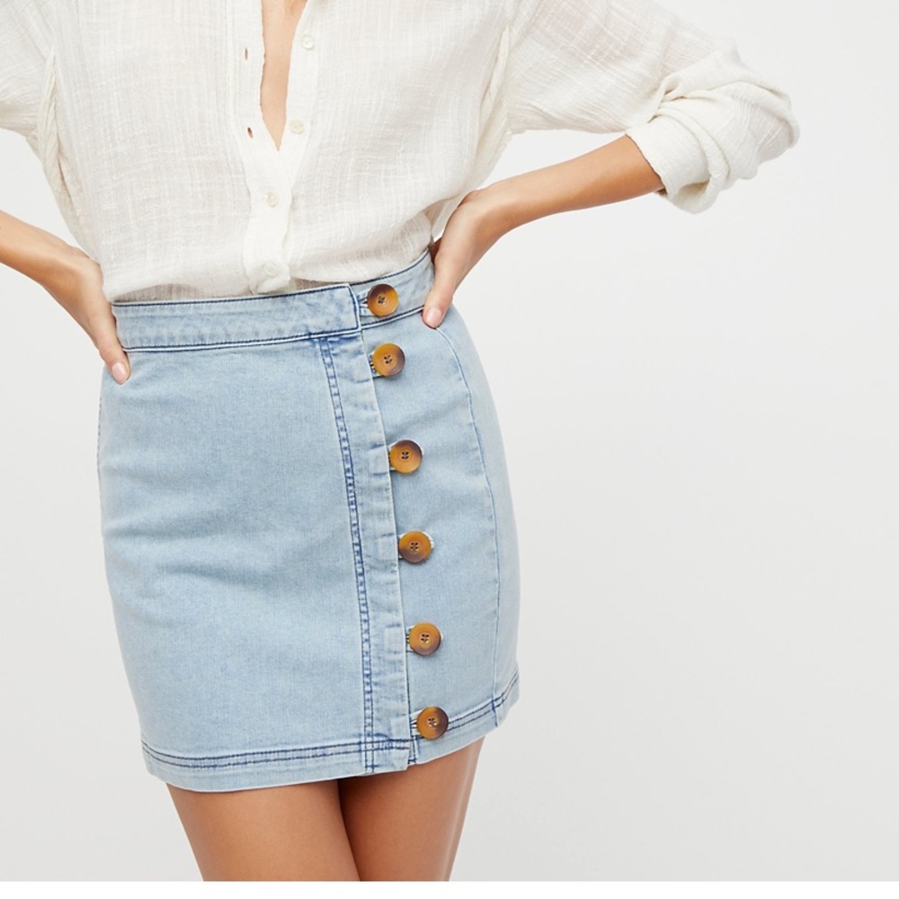 NWT free people Jean skirt